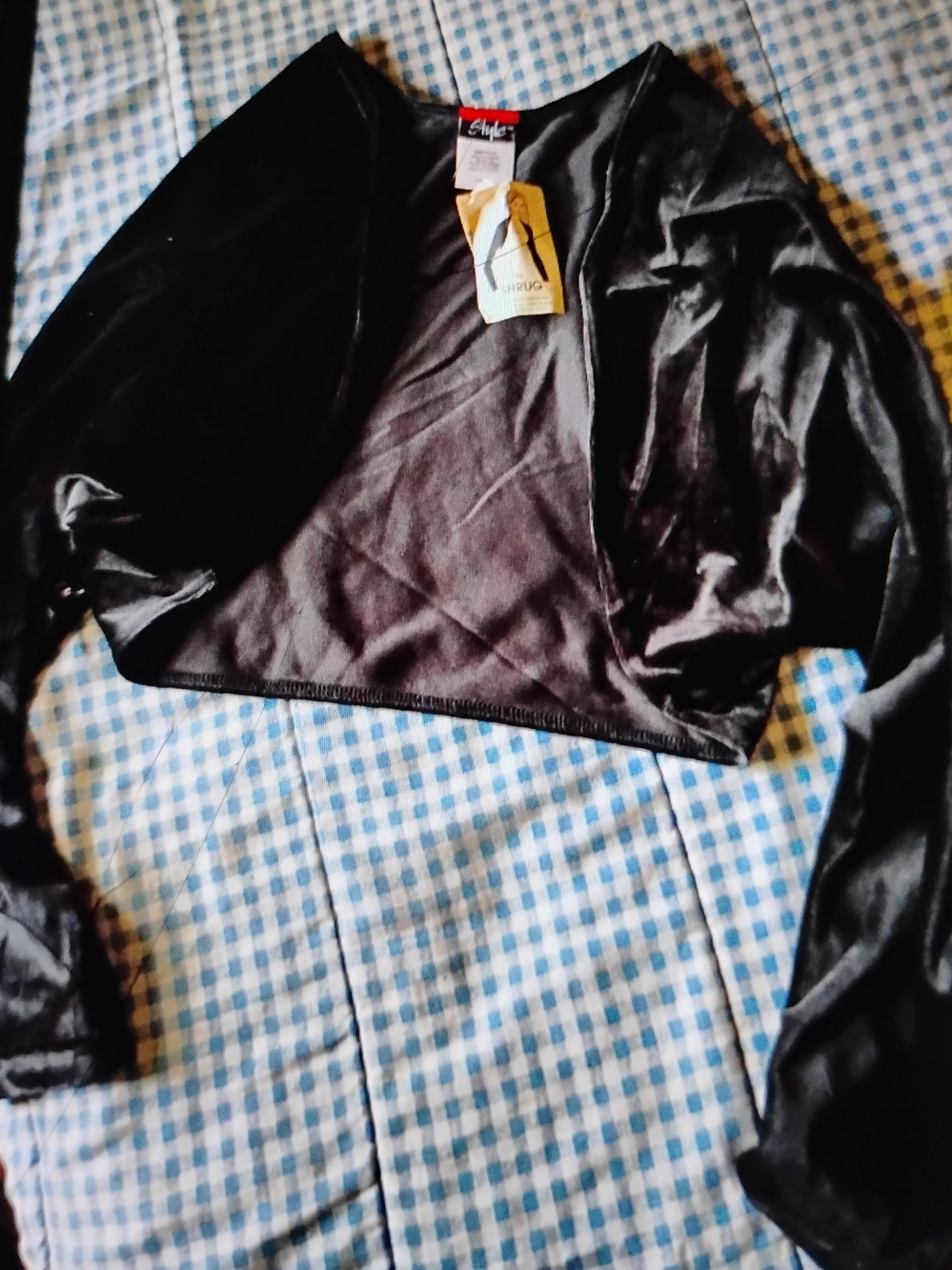 City Streets Black Velvet Cropped Bolero